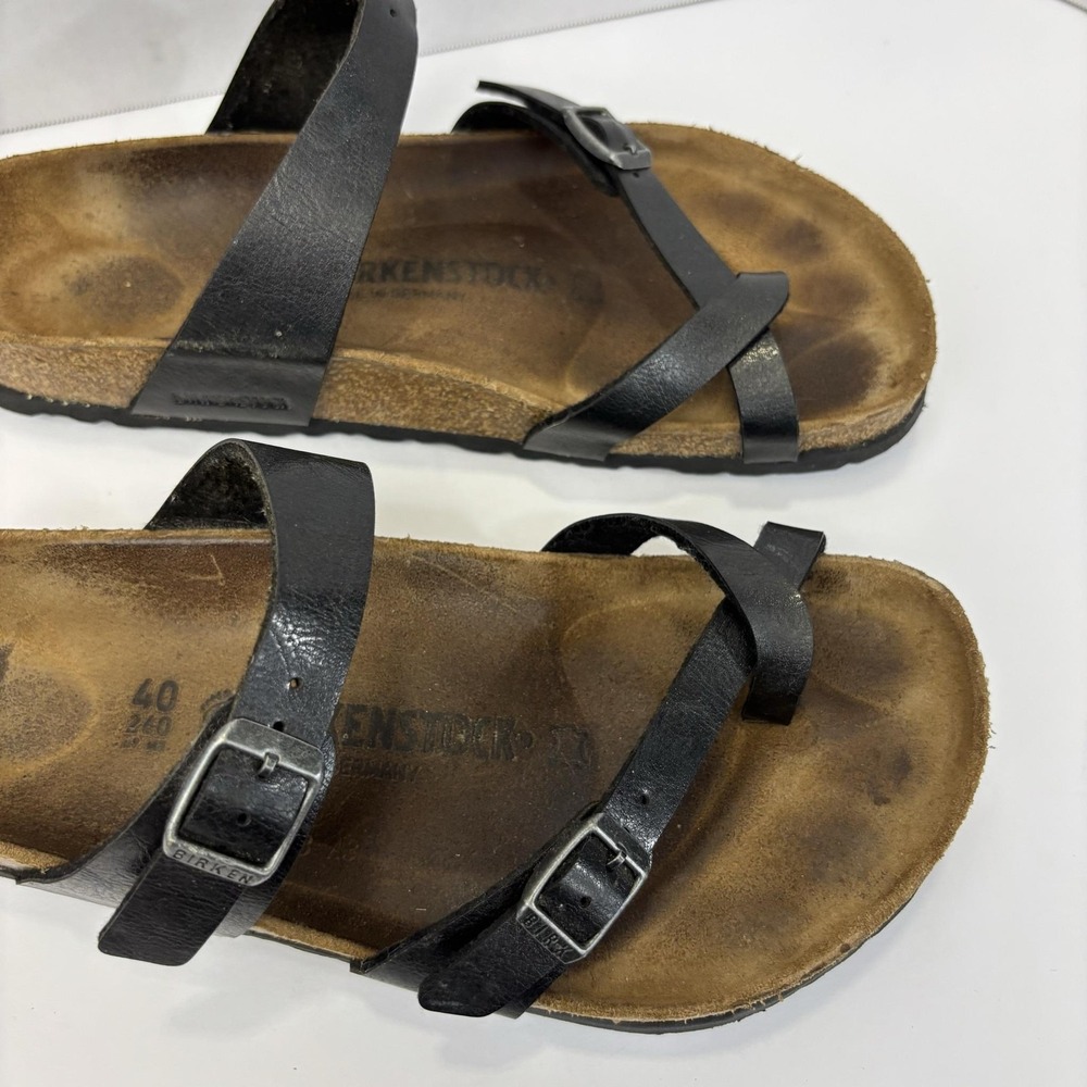 Birkenstock Strappy Mayari Sandals Womens 9 40 Black Leather Comfort Germany - Picture 8 of 13